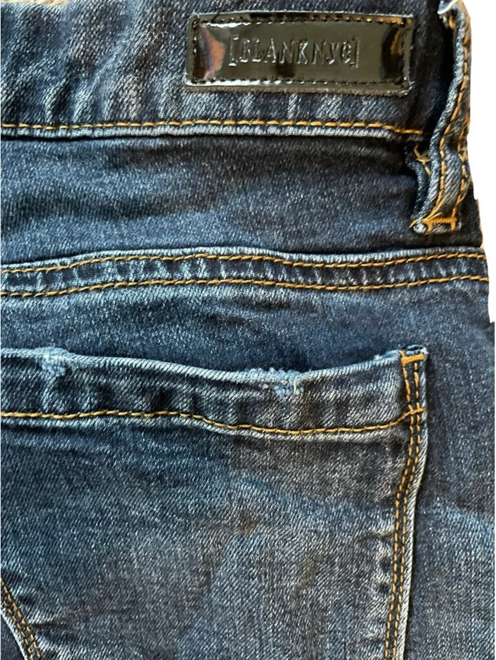 Blanknyc Womens Slim Skinny Jeans Blue Distressed Stretch Pockets Denim Size 28